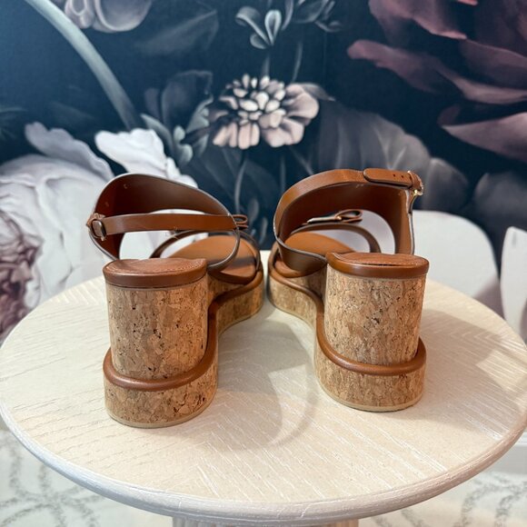 Salvatore Ferragamo Giudith Cork Wedge Sandals – Size 9 - Picture 3 of 6